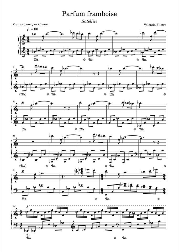 Parfum Framboise (Partition piano)